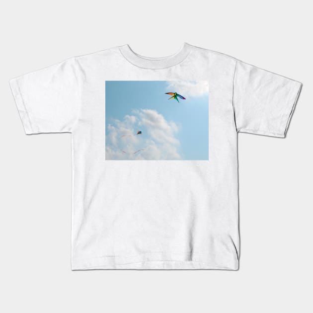 Two Kites in Sky Kids T-Shirt by jojobob